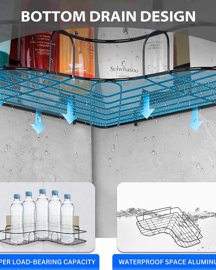 Metal Shower Shelf Shower Shelf Without Drilling (2 Pc)