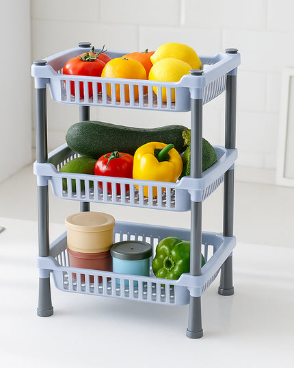 3-layer Multipurpose Kitchen Storage Basket Rack