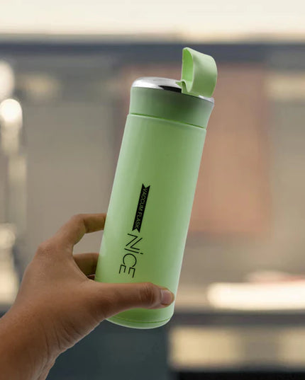 Water Bottle 400ml Leak Proof Glass Water Bottle With Daily Water Intake For Gym And Children Nice Bottle (1 Pc  Light Green Color)
