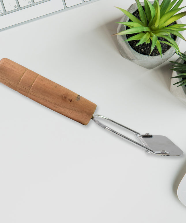 Wooden Handle Metal Vegetable Cutter Peeler Slicer (1 Pc)