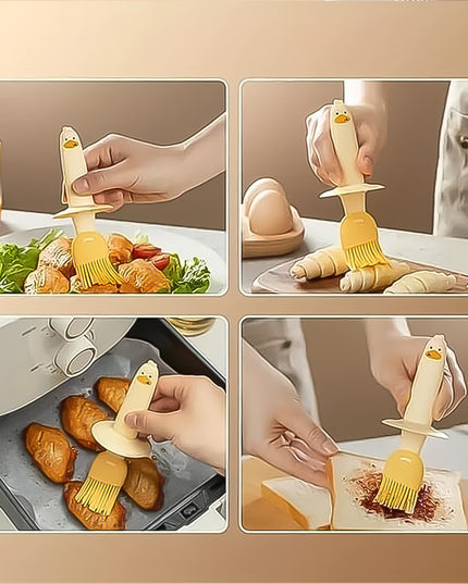 2 In 1 Oil Dispenser Bottle With Silicone Basting Brush (1 Set)