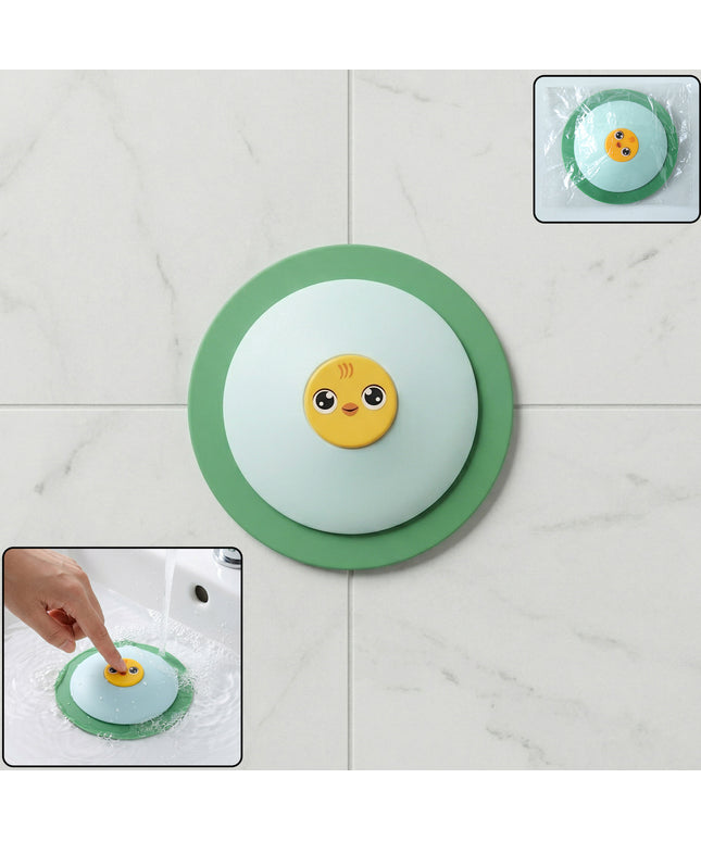 Cute Duck Design Silicone Sink Drain Stopper With Suction Base 1 Pc