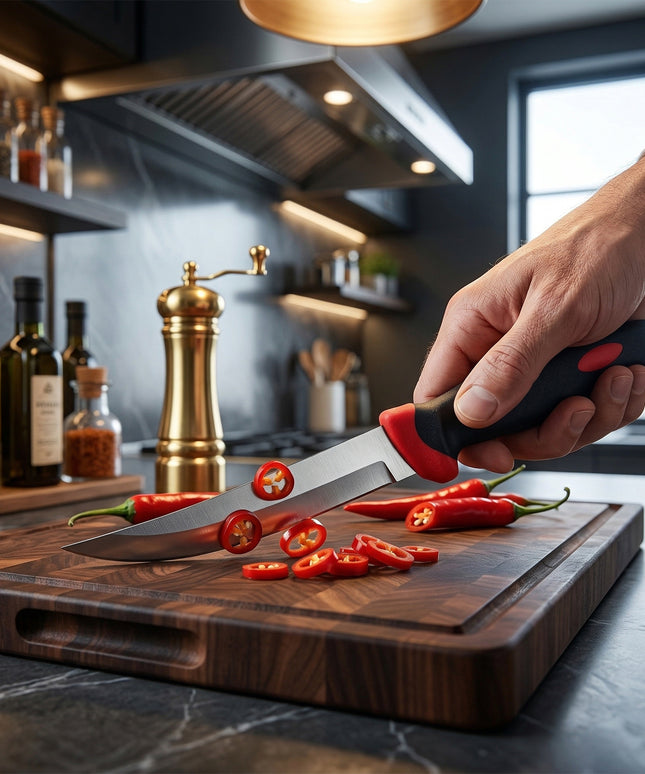 Stainless Steel Kitchen Utility Knife With Ergonomic Grip Handle (1 Pc)