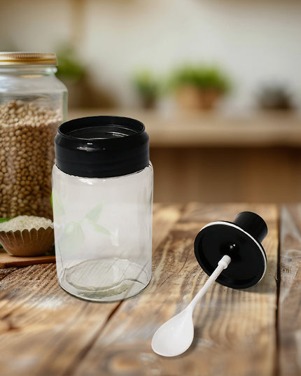 10011 Transparent Glassoil Dispenser 500 Ml Bottle Set Of 2 Spice Jar 250 Ml Set Of 3 Oil Bottle For Kitchen Oil  Vinegar Storage Glass Bottle Glass Container For Spice Masala (5 Pcs Set)