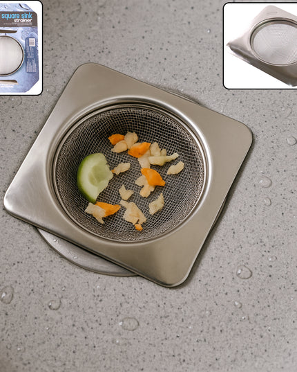 Stainless Steel Square Sink Strainer (1 Pc)