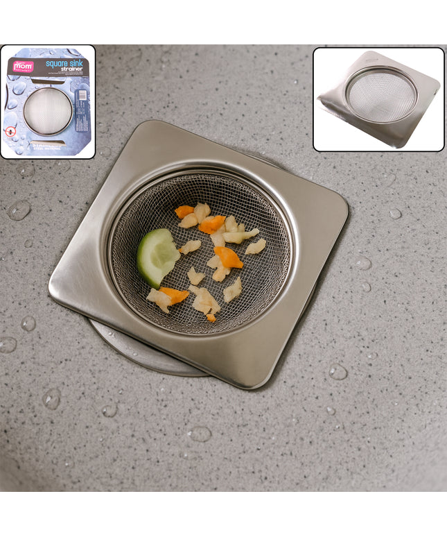 Stainless Steel Square Sink Strainer (1 Pc)