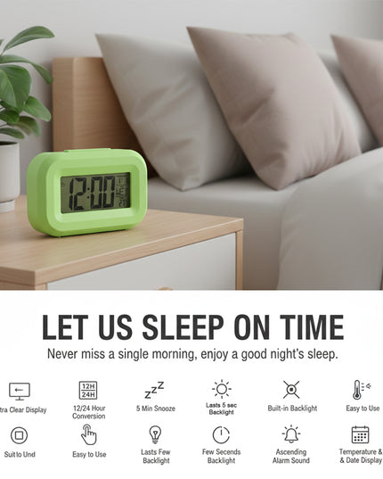 Digital Alarm Clock With Clear Display (1 Pc)