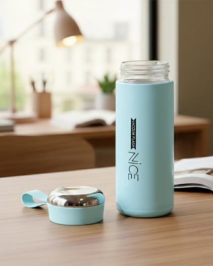 Leak Proof Glass Water Bottle (1 Pc)