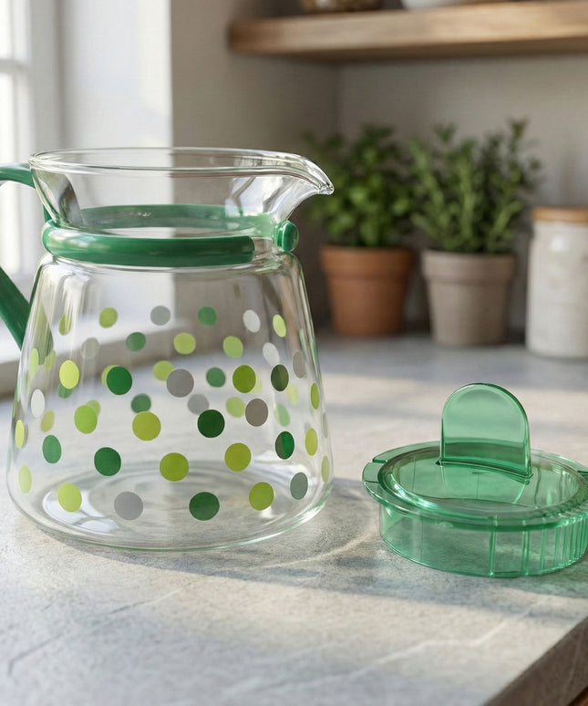 Elegant Glass Tea Pot With Matching Cups Set (1 Set)