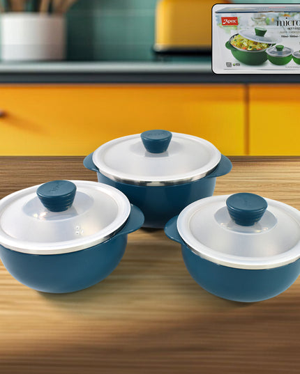 Apex Microwave-safe Serving Bowl 3 Pcs Set (700ml 1000ml 1400ml)
