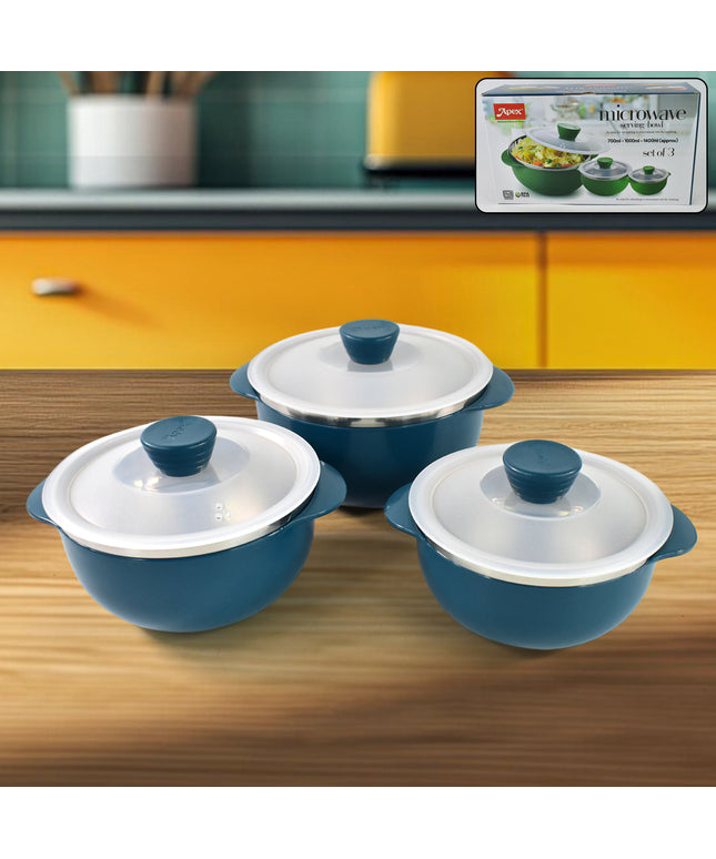 Apex Microwave-safe Serving Bowl 3 Pcs Set (700ml 1000ml 1400ml)