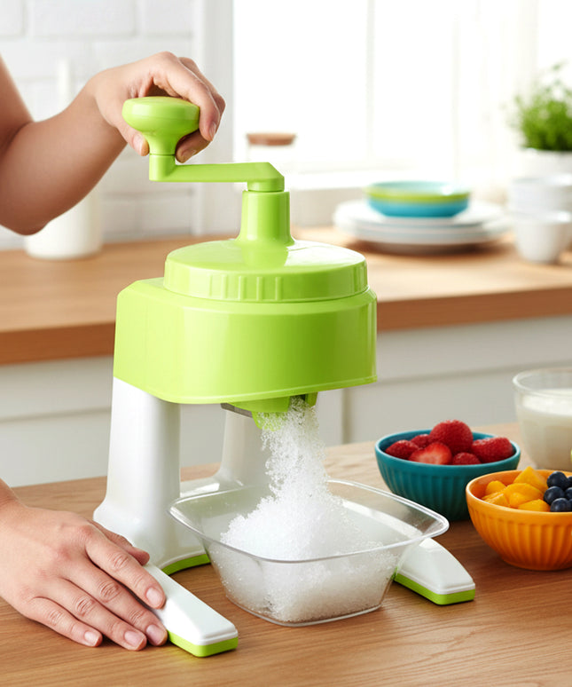 Manual Hand Crank Ice Crusher Snow Maker Machine (1 Set Mix Color)