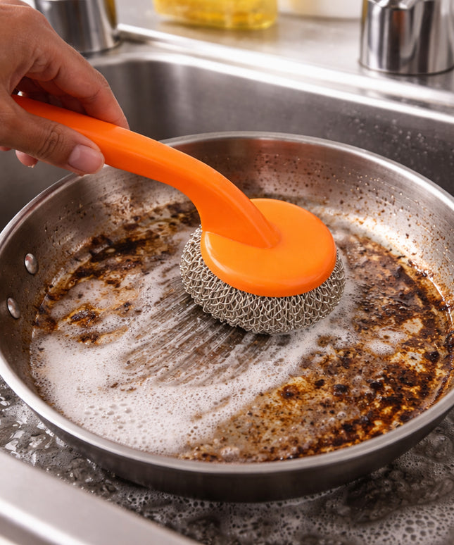 Heavy Duty Cleaning Scrubber Set With Long Handle (1 Set)