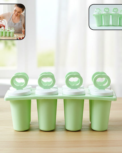 Prexo Plastic Ice Cream Popsicle Maker (8 Pc Set)