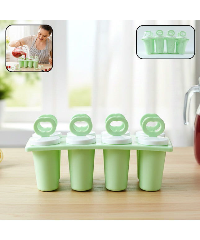 Prexo Plastic Ice Cream Popsicle Maker (8 Pc Set)
