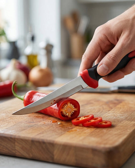 Stainless Steel Kitchen Utility Knife With Ergonomic Grip Handle (1 Pc)