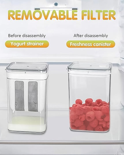 2 In 1 Multifunctional Yogurt Strainer With Storage Container  1100 Ml (1 Set)