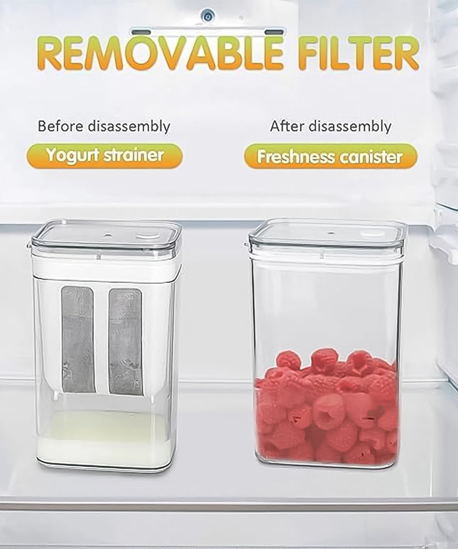2 In 1 Multifunctional Yogurt Strainer With Storage Container  1100 Ml (1 Set)