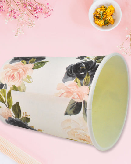 Disposable Paper Cups Disposable Tea Coffee Cups (10 Pcs Set  Mix Color  Design)