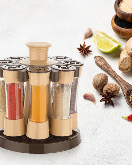 360 Revolving Spice Rack For Kitchen And Dining Table 8 Spice Jars