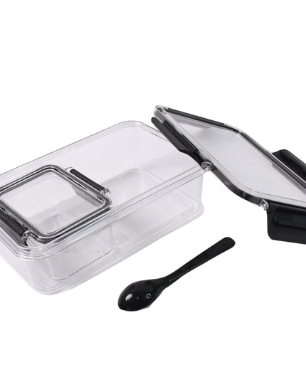 Plastic Kitchen Storage Container Big 800 Ml  Small 250 Ml With Air Seal Lock Lid  Spoon