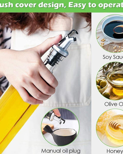 10011 Transparent Glassoil Dispenser 500 Ml Bottle Set Of 2 Spice Jar 250 Ml Set Of 3 Oil Bottle For Kitchen Oil  Vinegar Storage Glass Bottle Glass Container For Spice Masala (5 Pcs Set)
