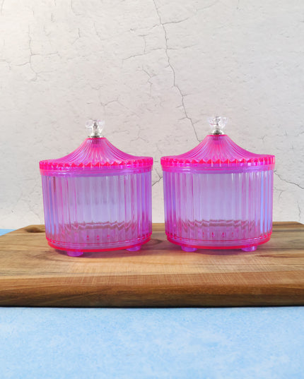 Plastic Luxury Transparent Dry Fruit Storage Jars  (2 Pc)