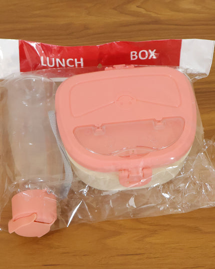 Plastic Lunch Box With Water Bottle Combo Set (1 Set)