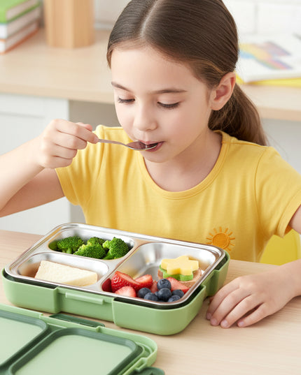 Fresca Stainless Steel 3 Compartment Lunch Box (1 Pc)