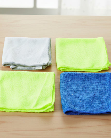 Multipurpose Microfiber Dust Cleaning Cloth (4 Pc Set)