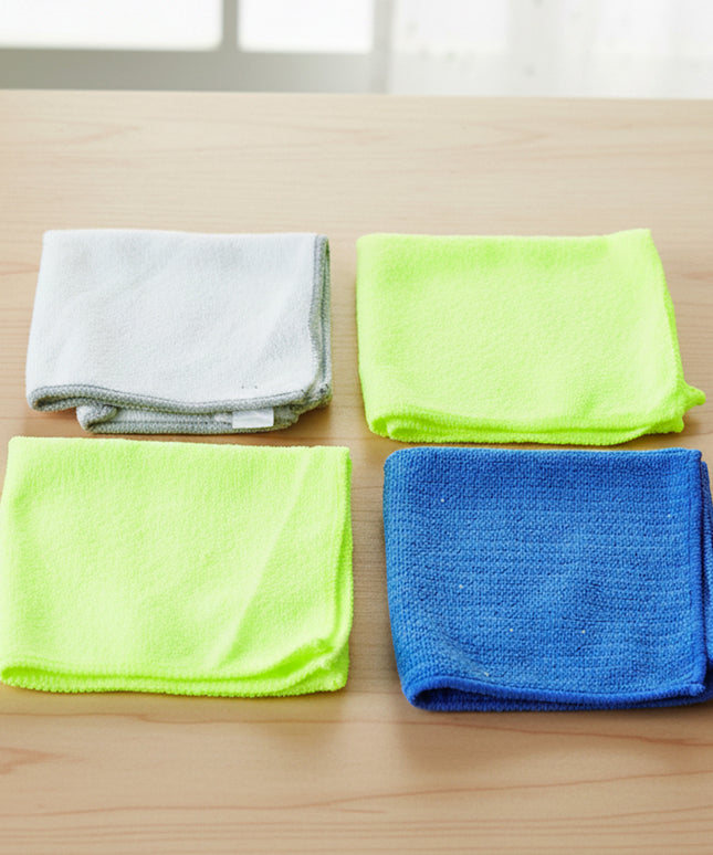 Multipurpose Microfiber Dust Cleaning Cloth (4 Pc Set)