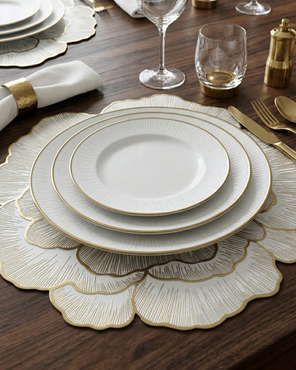 Round Floral Design Pvc Table Mat 1 Pc 36x36 Cm