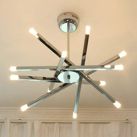 Modern silver chandelier lighting LED designer metal chandelier for living room dining room Branch Loft Decoration lounge lights