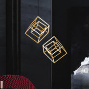 Modern square led chandelier art design postmodern luxury golden light Indoor Living Room Decor Lobby suspension chandelier
