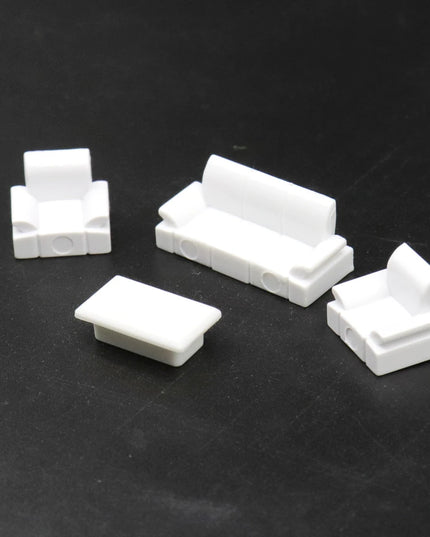 2 Sets 1:50 1:75 DIY Architecture Building Indoor Furniture Model Diorama ABS Plastic Sofa Set House Decoration for Layout