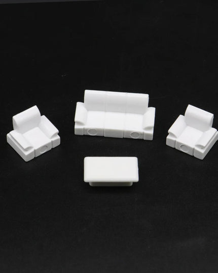 2 Sets 1:50 1:75 DIY Architecture Building Indoor Furniture Model Diorama ABS Plastic Sofa Set House Decoration for Layout