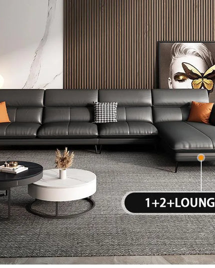 Modern Minimalist Living Room Leather Sofa for Living Room set Combination