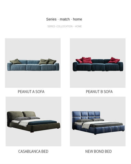 Modern fabric sofa simple modern Large and small apartment type brushed velvet down living room minimalist  furniture