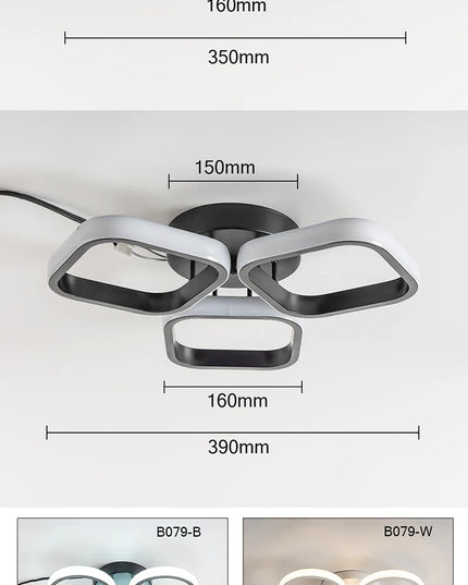 Modern LED Chandelier Lights for Living Room Bedroom Corridor Indoor Rings Lighting Ceiling Mount Luminaire Lustre Chandeliers