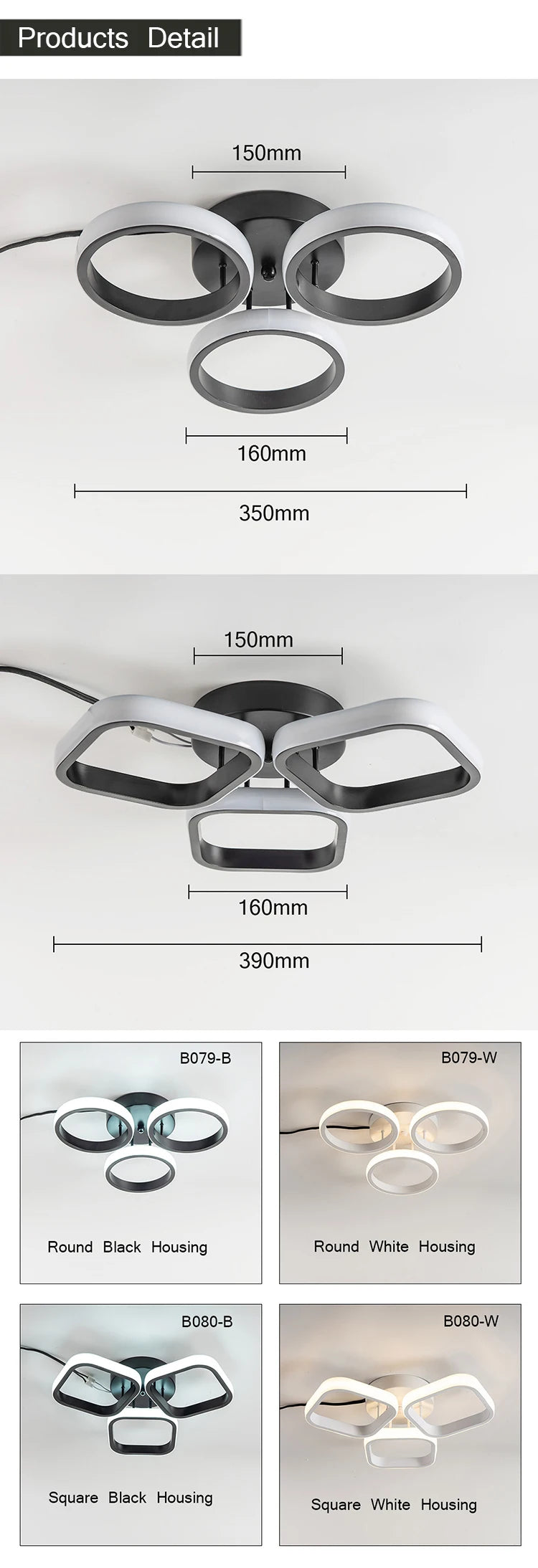 Modern LED Chandelier Lights for Living Room Bedroom Corridor Indoor Rings Lighting Ceiling Mount Luminaire Lustre Chandeliers