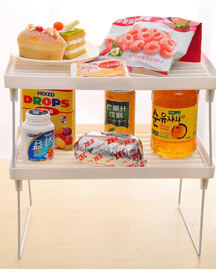 Home Closet Organizer Storage Shelf Kitchen Adjustable Storage Rack Shelves Cabinet Holders Space Saving Makeup Organizer