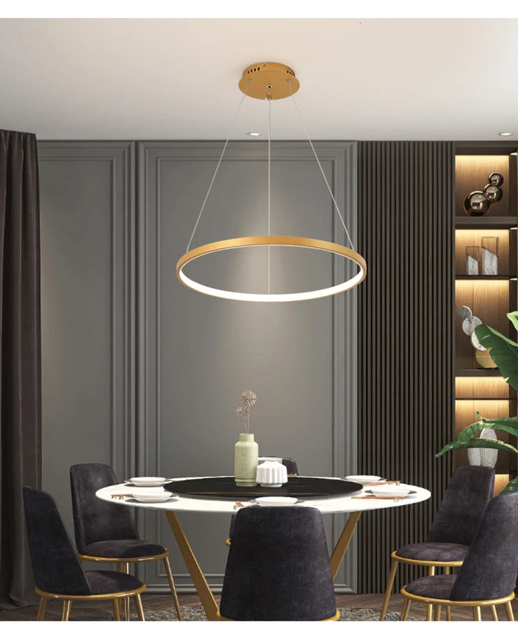 Modern led dining room chandeliers simple ring chandelier living  bedroom Lights home indoor lighting decorative Pendant Lamps