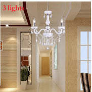 Modern LED  3/6/8/10/12/15/18 Arm Lights white LED crystal chandelier Living room light Vintage Crystal Chandelier E14 Light