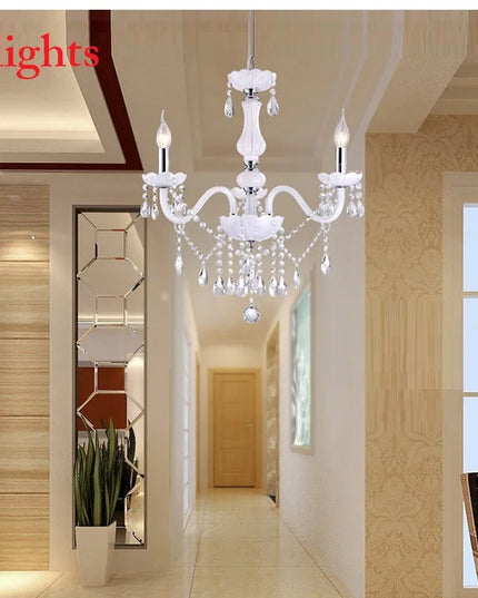Modern LED  3/6/8/10/12/15/18 Arm Lights white LED crystal chandelier Living room light Vintage Crystal Chandelier E14 Light