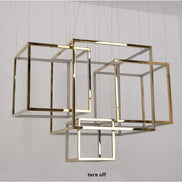 Modern square led chandelier art design postmodern luxury golden light Indoor Living Room Decor Lobby suspension chandelier