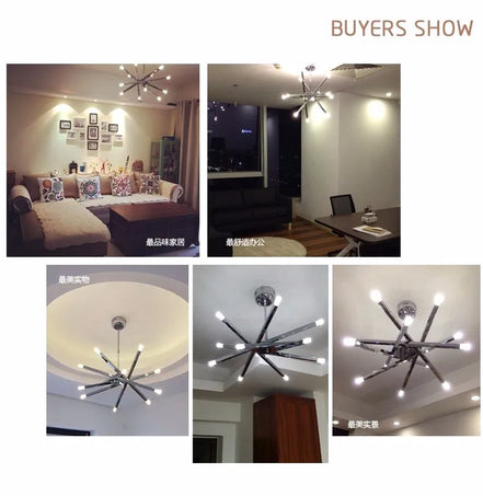 Modern silver chandelier lighting LED designer metal chandelier for living room dining room Branch Loft Decoration lounge lights