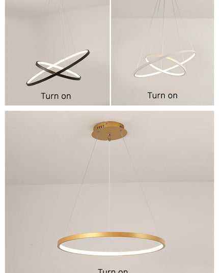 Modern led dining room chandeliers simple ring chandelier living  bedroom Lights home indoor lighting decorative Pendant Lamps