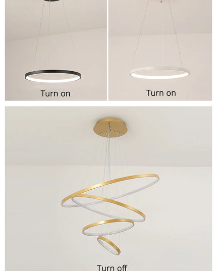 Modern led dining room chandeliers simple ring chandelier living  bedroom Lights home indoor lighting decorative Pendant Lamps