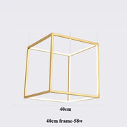 Modern square led chandelier art design postmodern luxury golden light Indoor Living Room Decor Lobby suspension chandelier