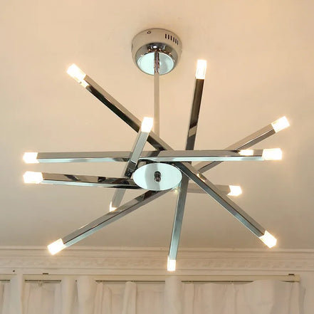 Modern silver chandelier lighting LED designer metal chandelier for living room dining room Branch Loft Decoration lounge lights